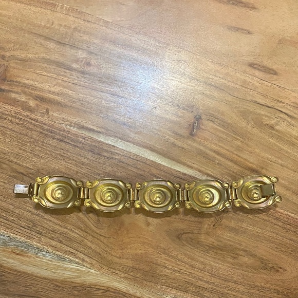 Vintage damascene Toledo ware lions head metal bracelet - Picture 8 of 16